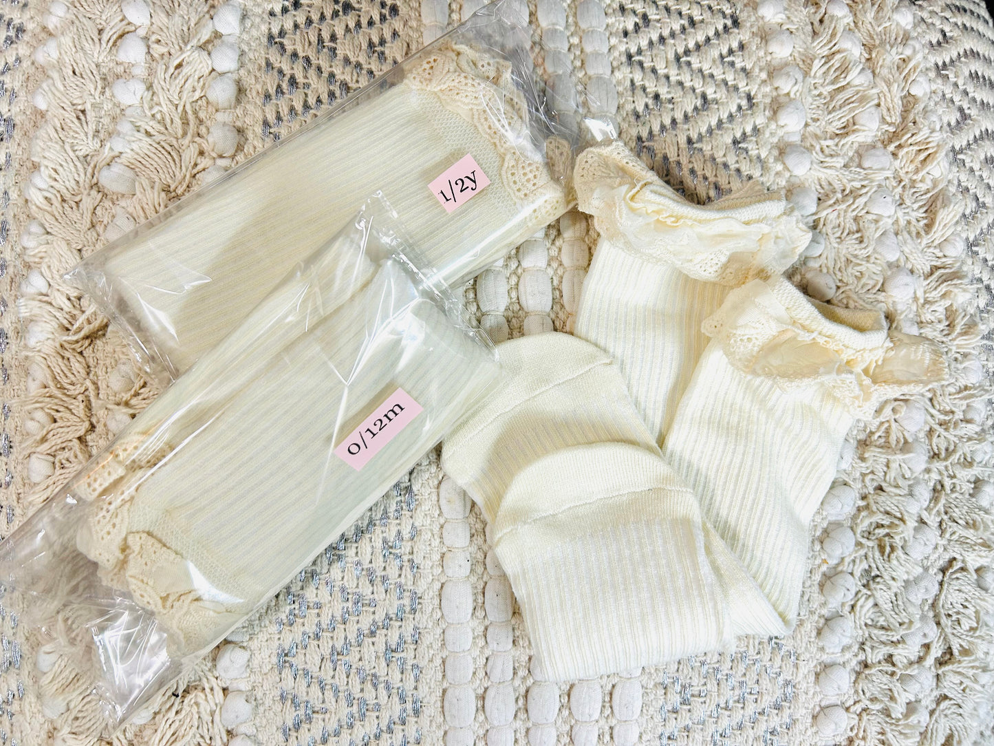 Cream Knee Socks