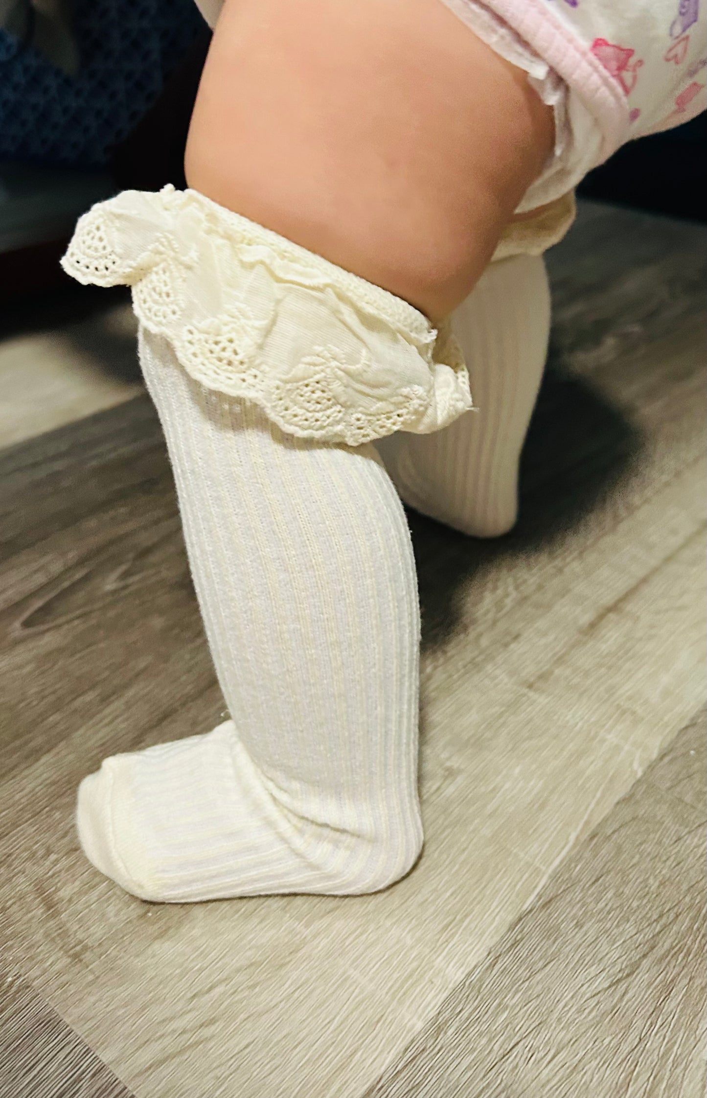 Cream Knee Socks