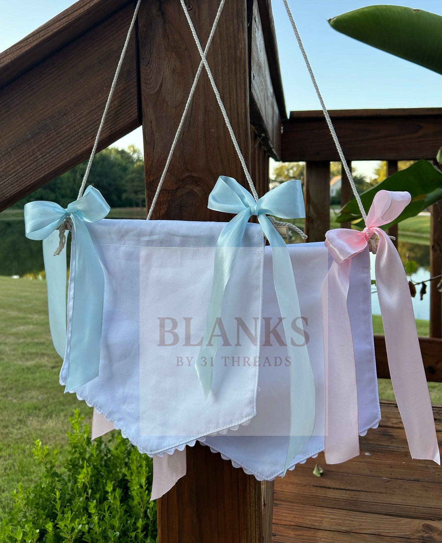 Banner with Blue Trim