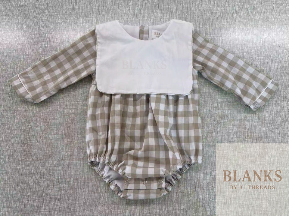 RTS - Khaki Gingham Bubble