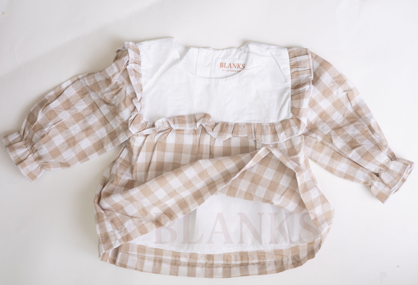 RTS! Girls Khaki Gingham Diaper Set