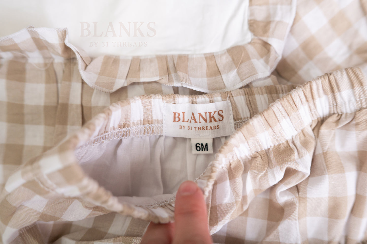 RTS! Girls Khaki Gingham Diaper Set
