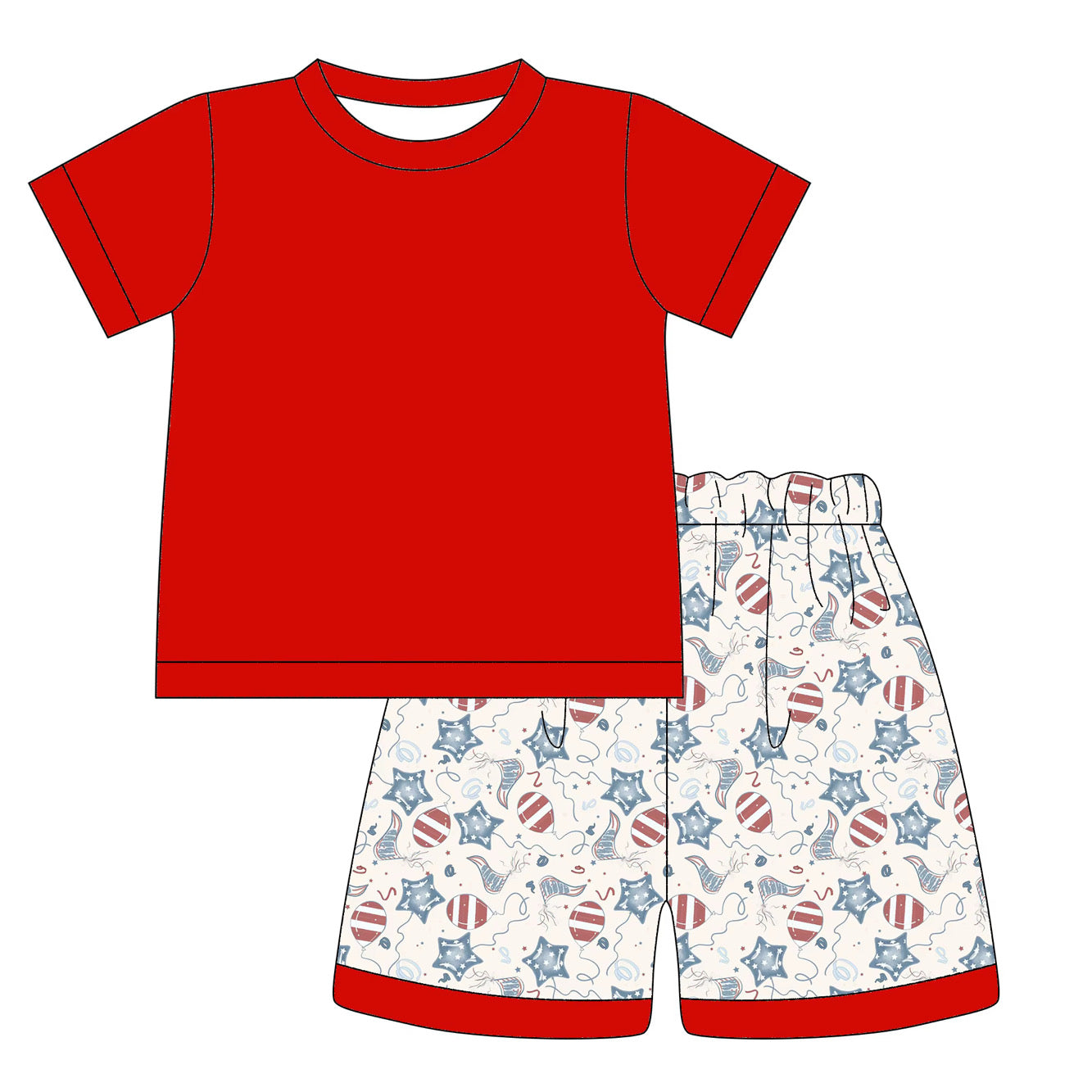 4th of July Shorts Set