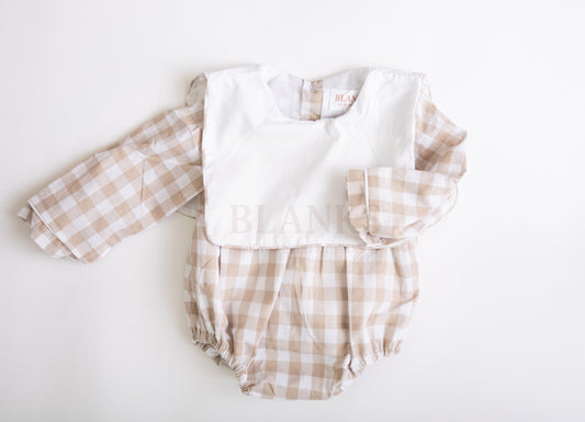 RTS - Khaki Gingham Bubble