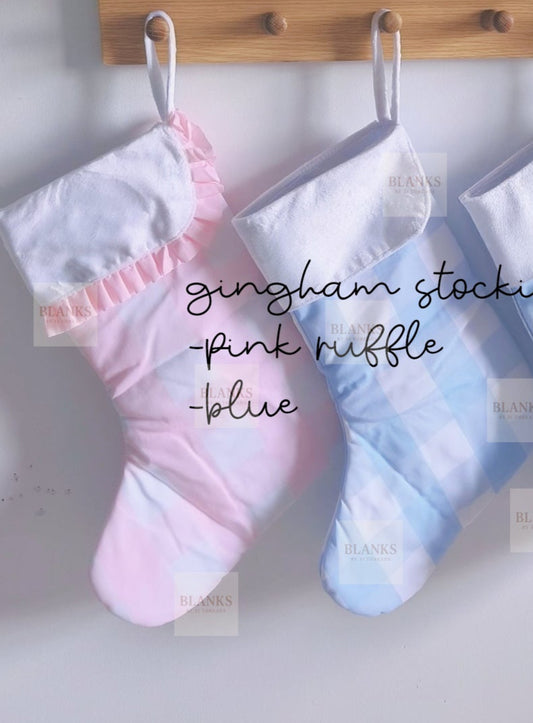 PREORDER Stocking - Blue Gingham