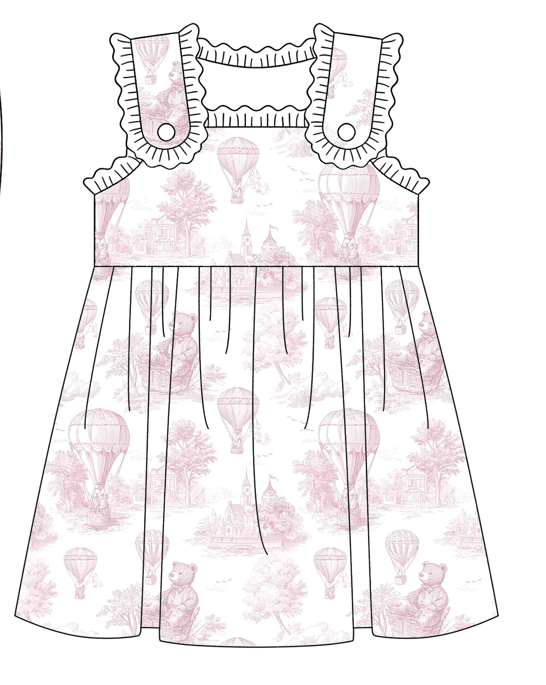 Ready to Ship- Vintage Bears Girls DRESS
